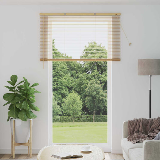 Vidaxl venetiaanse blind lichtbruin met patroon 213 x 140 cm pvc