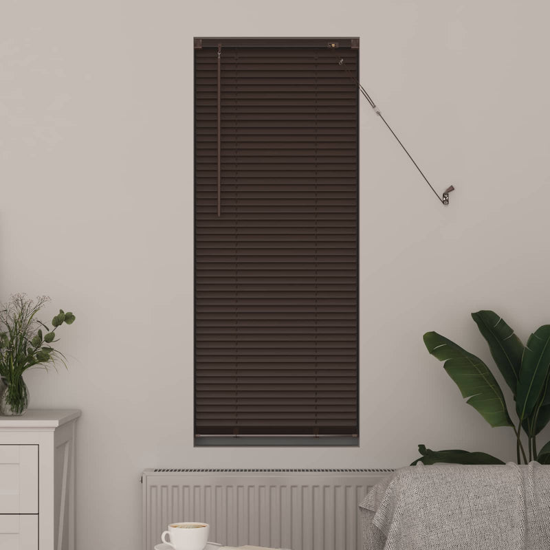 Chargez l'image dans la visionneuse de la galerie, Vidaxl venetiaanse blind donkerbruin met patroon 150 x 60 cm pvc
