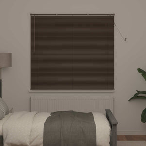 Vidaxl venetiaanse blind donkerbruin met patroon 150 x 150 cm pvc