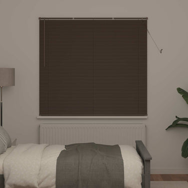Vidaxl venetiaanse blind donkerbruin met patroon 150 x 150 cm pvc