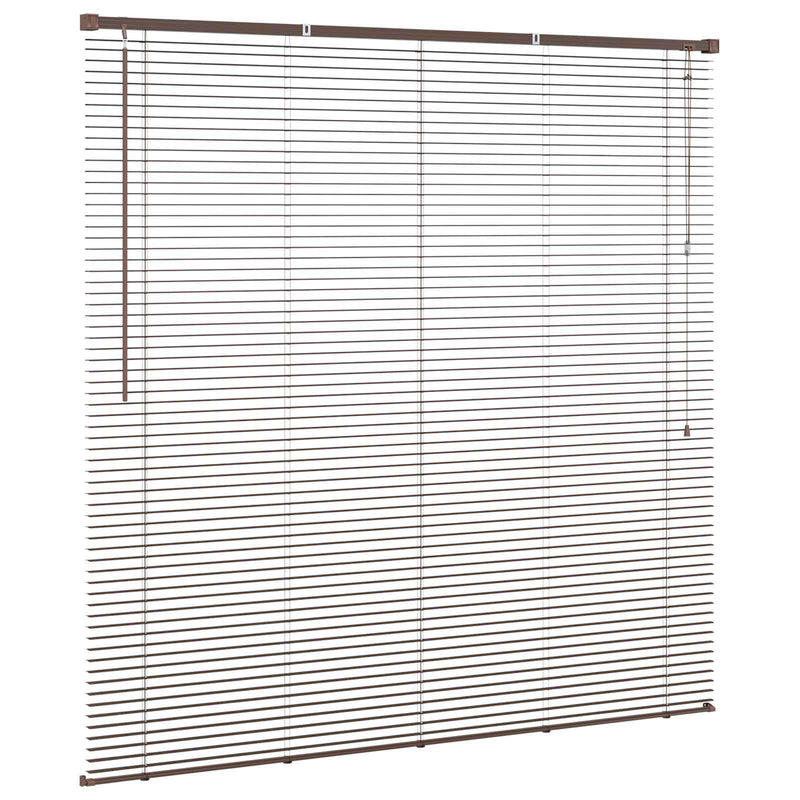 Chargez l'image dans la visionneuse de la galerie, Vidaxl venetiaanse blind donkerbruin met patroon 150 x 150 cm pvc
