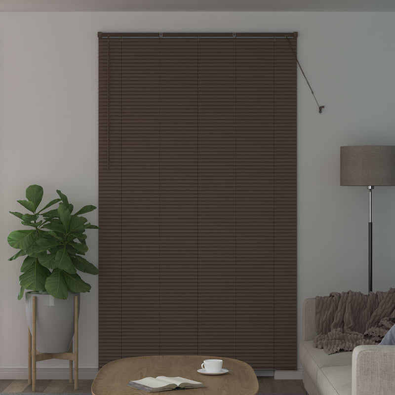 ギャラリービューアに画像をロードする, Vidaxl venetiaanse blind donkerbruin met patroon 213 x 130 cm pvc
