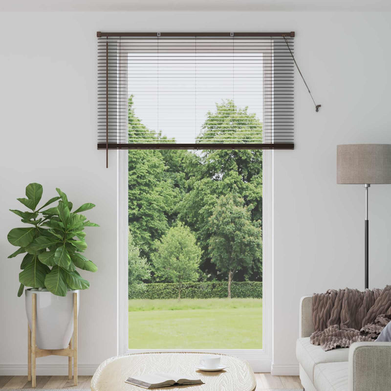 ギャラリービューアに画像をロードする, Vidaxl venetiaanse blind donkerbruin met patroon 213 x 160 cm pvc
