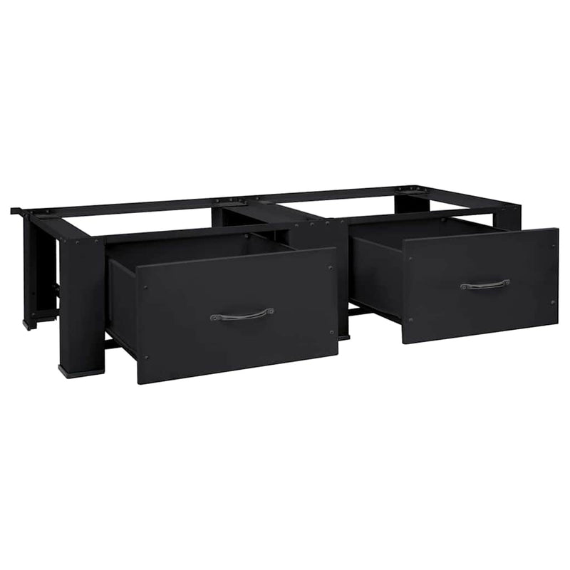 Chargez l'image dans la visionneuse de la galerie, Vidaxl wasmachine pedestal 2 pcs zwart 127 x 54,5 x 32,5 cm staal
