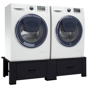 Vidaxl wasmachine pedestal 2 pcs zwart 127 x 54,5 x 32,5 cm staal