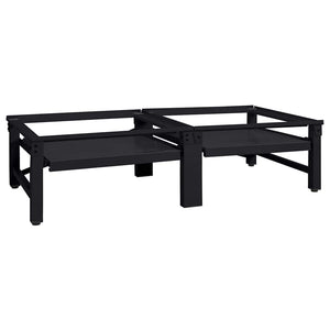 Vidaxl wasmachine pedestal 2 pcs zwart 124,5 x 61,5 x 32,5 cm staal
