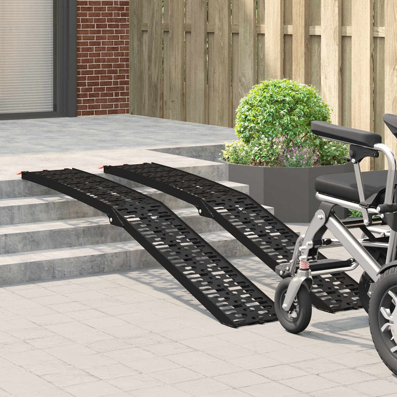 Chargez l'image dans la visionneuse de la galerie, Vidaxl motorcycle ramp 680 kg 2 pcs zwart 222 x 28 x 5 cm aluminium
