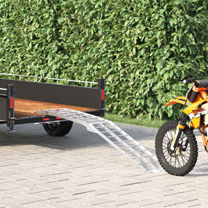 Vidaxl motorfietshelling zilver 180 x 28 x 5 cm aluminium