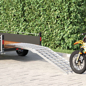 Vidaxl motorcycle ramp 680 kg zilver 230 x 44 x 5 cm aluminium