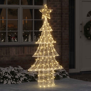 Vidaxl kerstboom met 240 led warmwit 150 cm acryl
