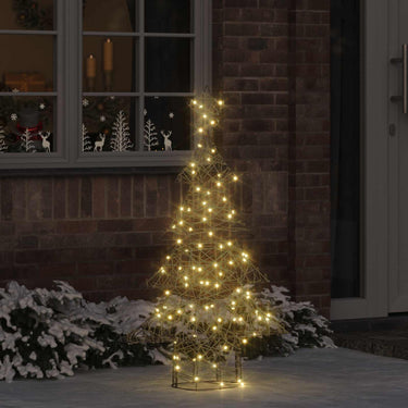 Vidaxl kerstboom met 120 led warmwit 150 cm rattan