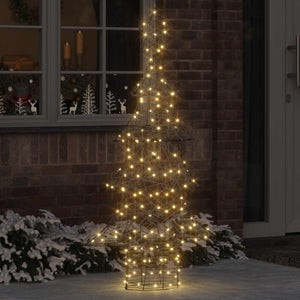 Vidaxl kerstboom met 160 led warmwit 150 cm rattan