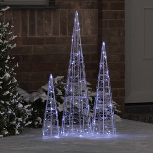 Vidaxl kerstboom met 90 led 3 pcs koudwit 20 x 20 x 80 cm acryl