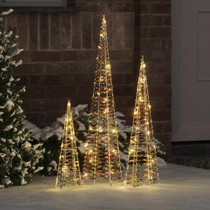 Vidaxl kerstboom met 90 led 3 pcs warmwit 20 x 20 x 80 cm pet