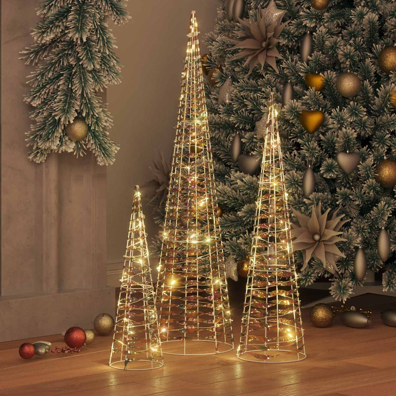 Chargez l'image dans la visionneuse de la galerie, Vidaxl kerstboom met 90 led 3 pcs warmwit 20 x 20 x 80 cm pet
