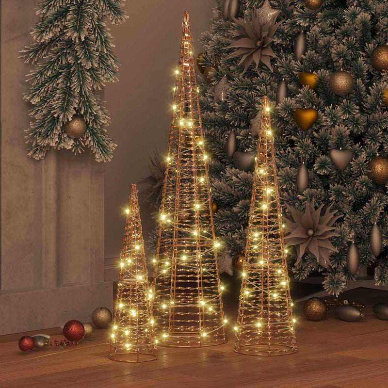 Chargez l'image dans la visionneuse de la galerie, Vidaxl kerstboom met 90 led 3 pcs warmwit 20 x 20 x 80 cm pet
