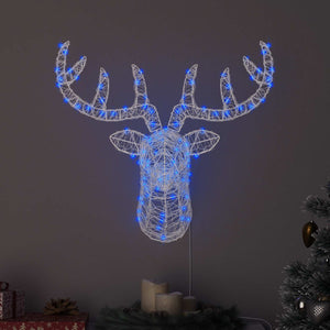 Vidaxl hertenkop met 140 led blauw 68 x 36,5 x 62,5 cm acryl