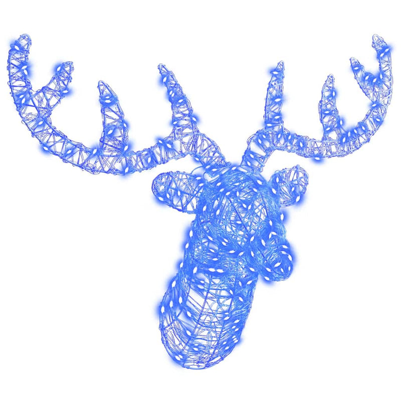 ギャラリービューアに画像をロードする, Vidaxl hertenkop met 140 led blauw 68 x 36,5 x 62,5 cm acryl
