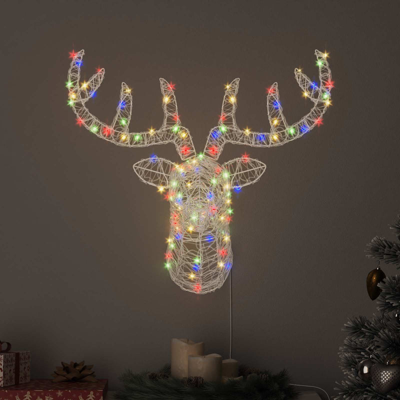 ギャラリービューアに画像をロードする, Vidaxl hertenkop met 140 led kleurrijk 68 x 36,5 x 62,5 cm acryl
