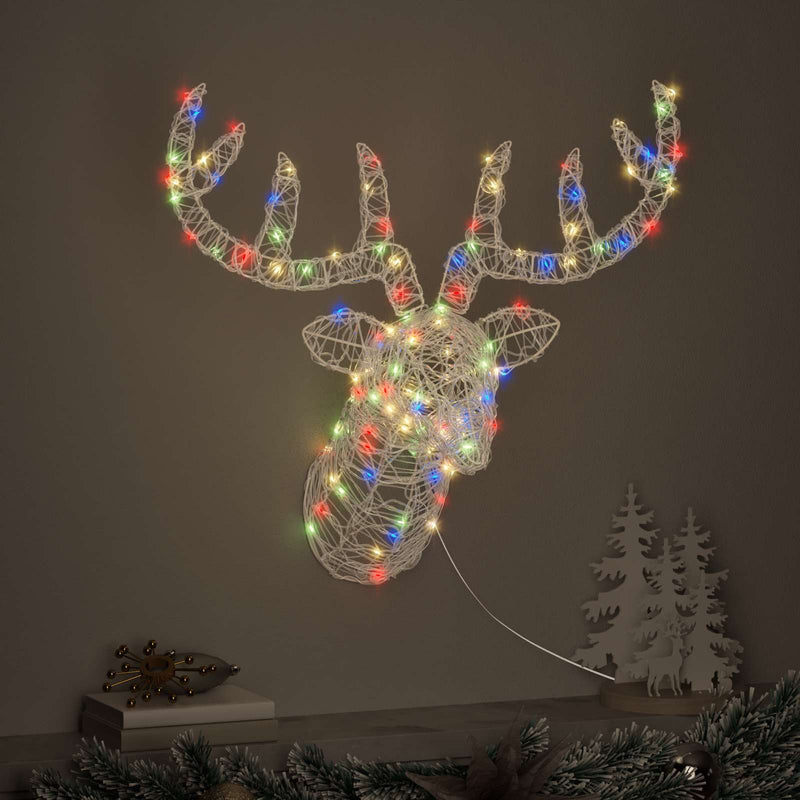 ギャラリービューアに画像をロードする, Vidaxl hertenkop met 140 led kleurrijk 68 x 36,5 x 62,5 cm acryl
