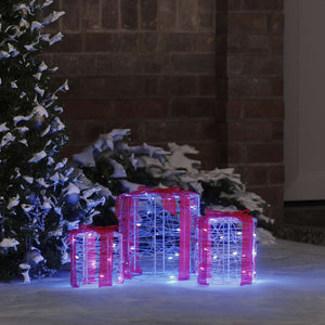 Vidaxl decoratie voor geschenkdoos 3 pcs blauw 20 x 20 x 21 cm acryl