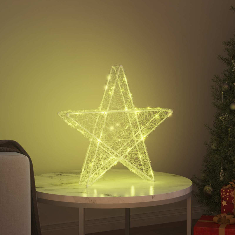 ギャラリービューアに画像をロードする, Vidaxl 3d ster met 50 led warmwit 55 x 53,5 x 10 cm acryl
