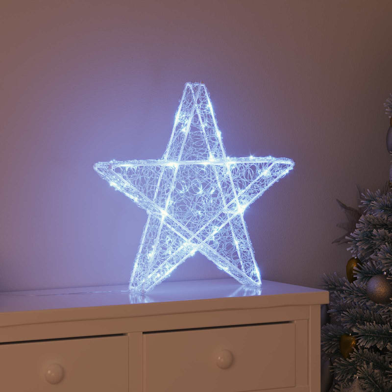 Chargez l'image dans la visionneuse de la galerie, Vidaxl 3d ster met 50 led koudwit 55 x 53,5 x 10 cm acryl
