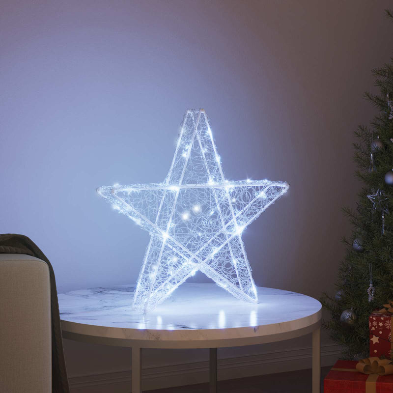 Chargez l'image dans la visionneuse de la galerie, Vidaxl 3d ster met 50 led koudwit 55 x 53,5 x 10 cm acryl
