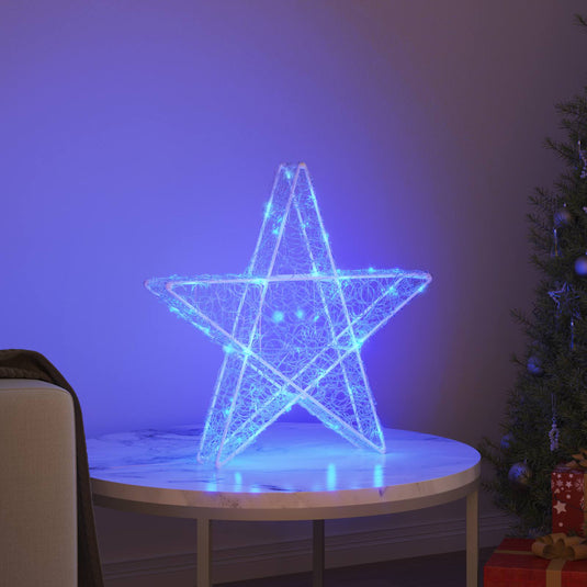 Vidaxl 3d ster met 50 led blauw 55 x 53,5 x 10 cm acryl