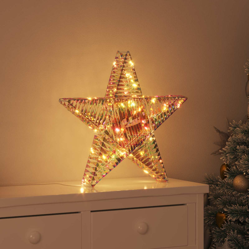 Chargez l'image dans la visionneuse de la galerie, Vidaxl 3d ster met 50 led warmwit 55 x 52.5 x 9 cm pet
