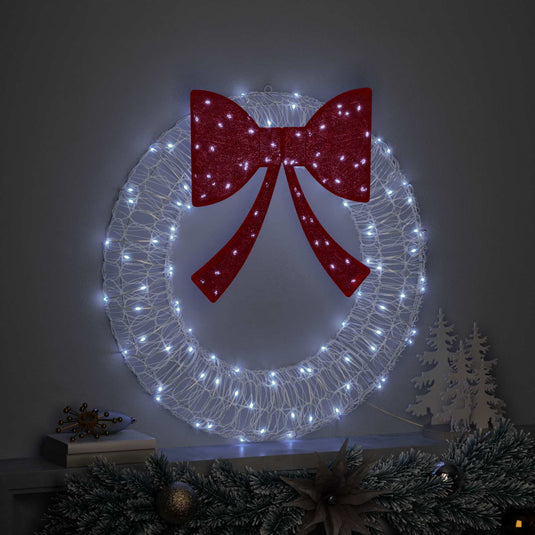 Vidaxl krans met 60 led koudwit 76 x 76 x 8,5 cm acryl