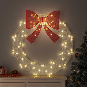 Vidaxl krans met 80 led warmwit 92 x 92 x 9,5 cm acryl