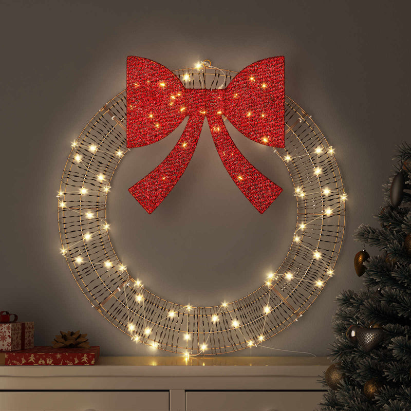Chargez l'image dans la visionneuse de la galerie, Vidaxl krans met 60 led warmwit 76 x 76 x 8 cm pet
