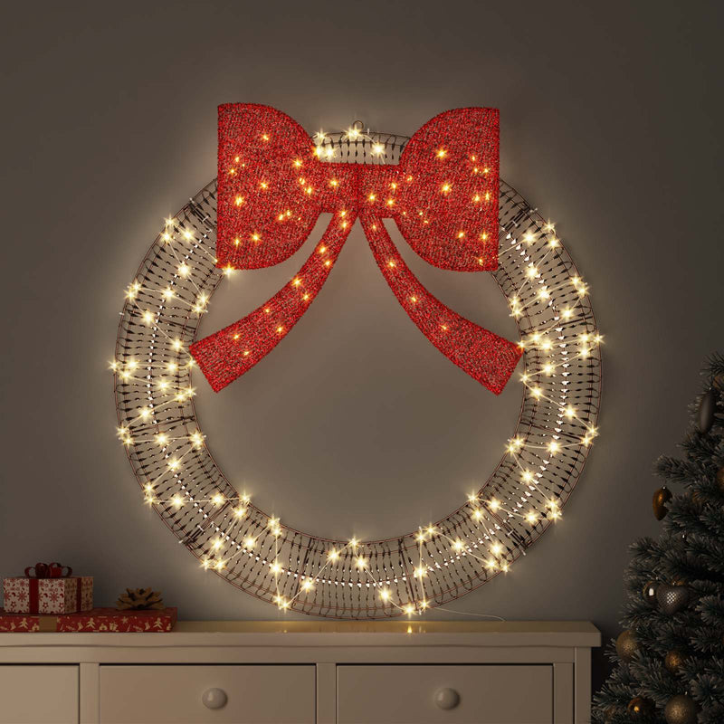 Chargez l'image dans la visionneuse de la galerie, Vidaxl krans met 80 led warmwit 91 x 91 x 9 cm pet
