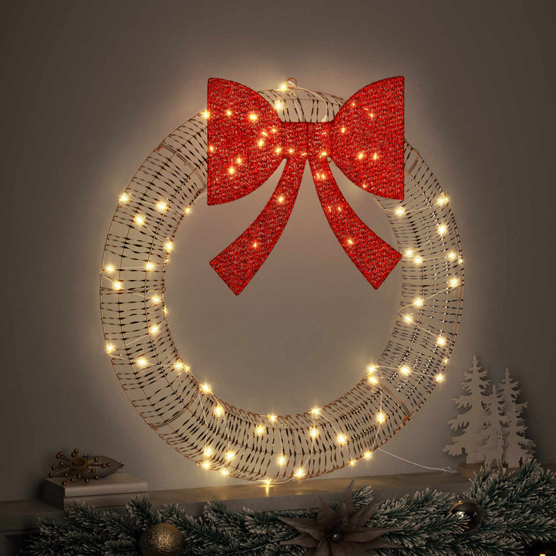 Chargez l'image dans la visionneuse de la galerie, Vidaxl krans met 80 led warmwit 91 x 91 x 9 cm pet
