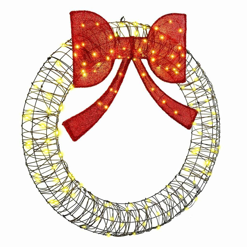 ギャラリービューアに画像をロードする, Vidaxl krans met 150 led warmwit 121 x 121 x 10 cm rattan
