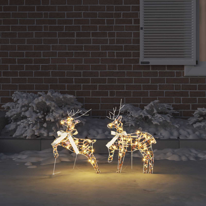 ギャラリービューアに画像をロードする, Vidaxl led rendieren met 40 led 2 pcs warmwit pet
