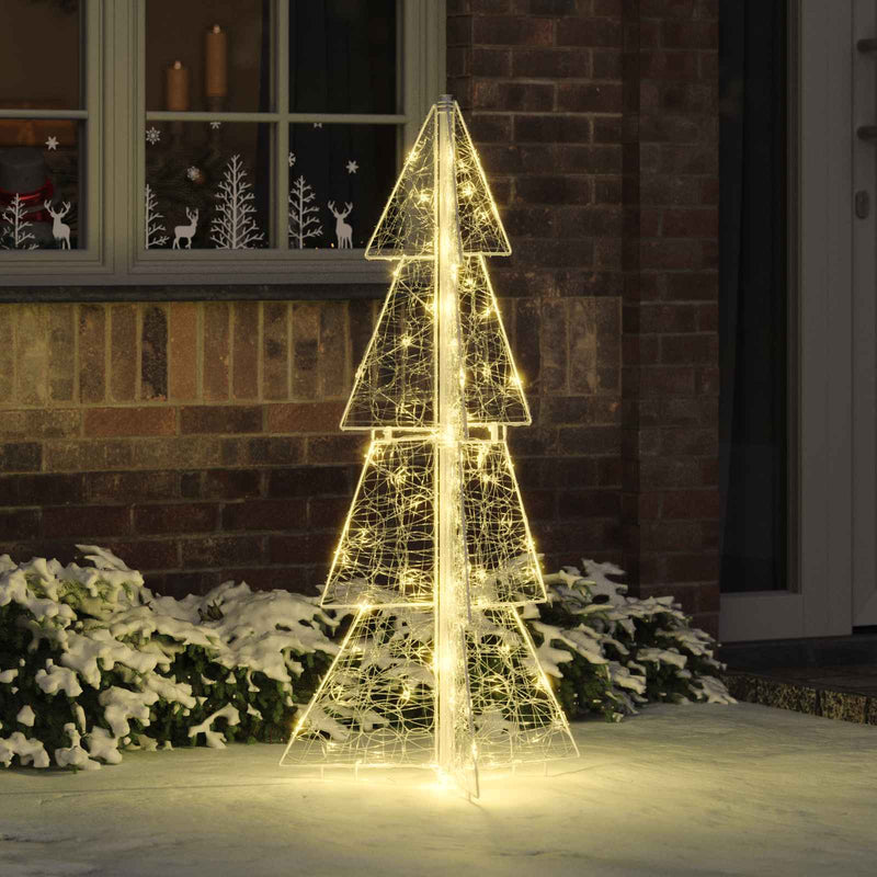 Chargez l'image dans la visionneuse de la galerie, Vidaxl kerstboom met 100 led warmwit 120 cm acryl
