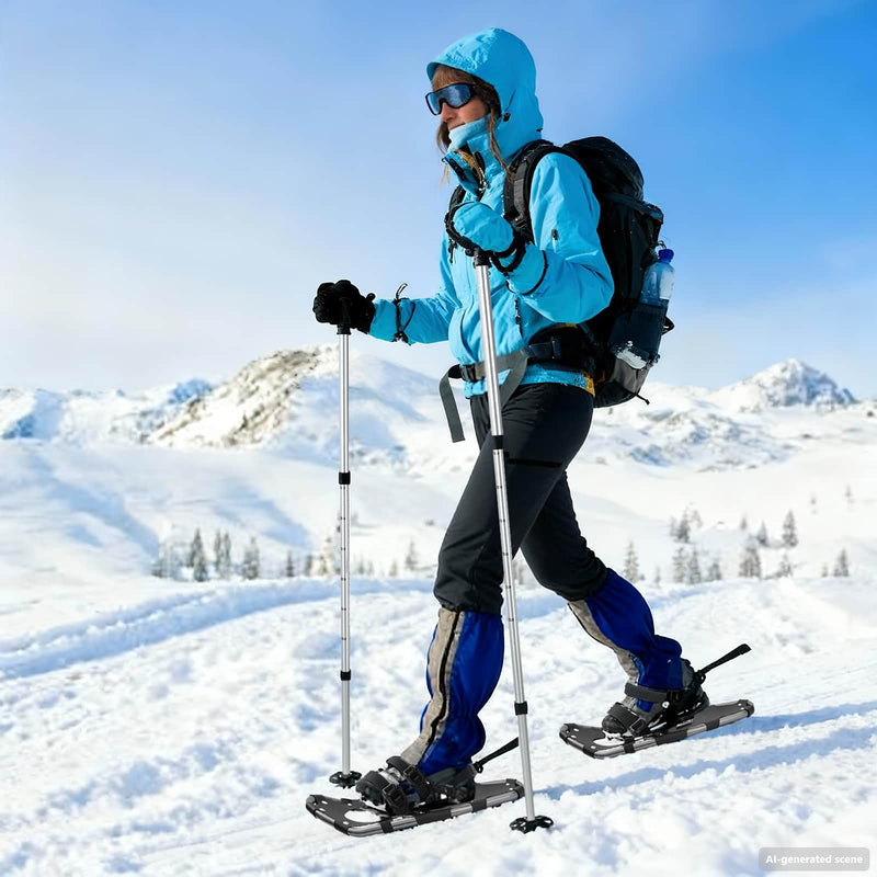 Afbeelding laden in galerijviewer, Vidaxl 3 in 1 sneeuwschoenen met wandelschoenen zilver en zwart

