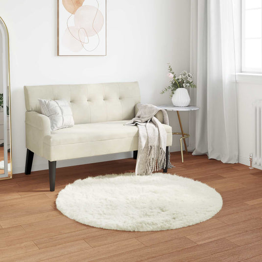 Vidaxl nep schapenvacht tapijt tafalla wit ø 80 cm polyester