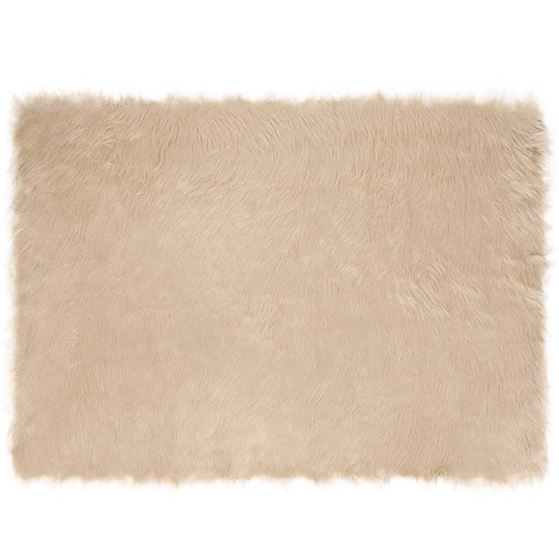 Chargez l'image dans la visionneuse de la galerie, Vidaxl nep schapenvacht tapijt tafalla beige 120 x 170 cm polyester
