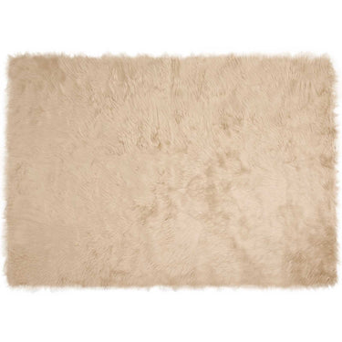 Vidaxl nep schapenvacht tapijt tafalla beige 140 x 200 cm polyester
