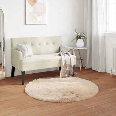 Vidaxl nep schapenvacht tapijt tafalla beige ø 80 cm polyester
