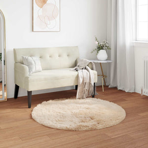 Vidaxl nep schapenvacht tapijt tafalla beige ø 100 cm polyester