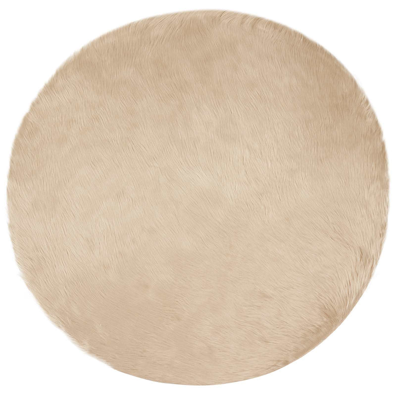 Chargez l'image dans la visionneuse de la galerie, Vidaxl nep schapenvacht tapijt tafalla beige ø 200 cm polyester
