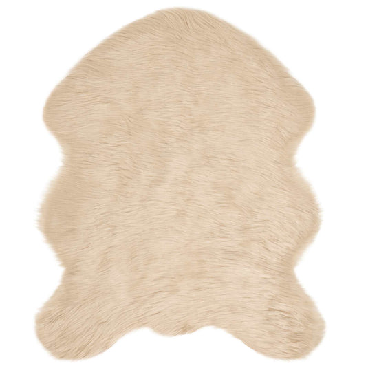 Vidaxl nep schapenvacht tapijt tafalla beige 50 x 80 cm polyester
