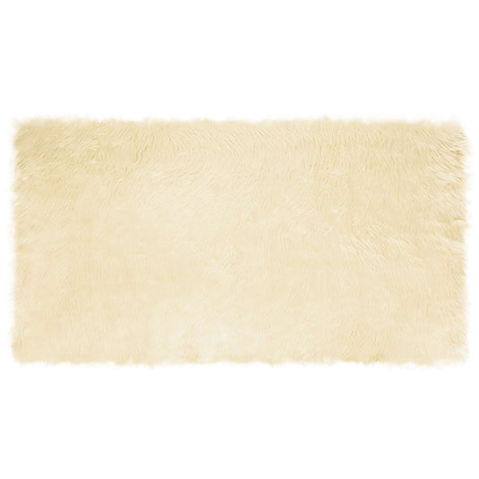 Vidaxl nep schapenvacht tapijt tafalla crème 60 x 110 cm polyester