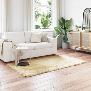 Vidaxl nep schapenvacht tapijt tafalla crème 160 x 230 cm polyester