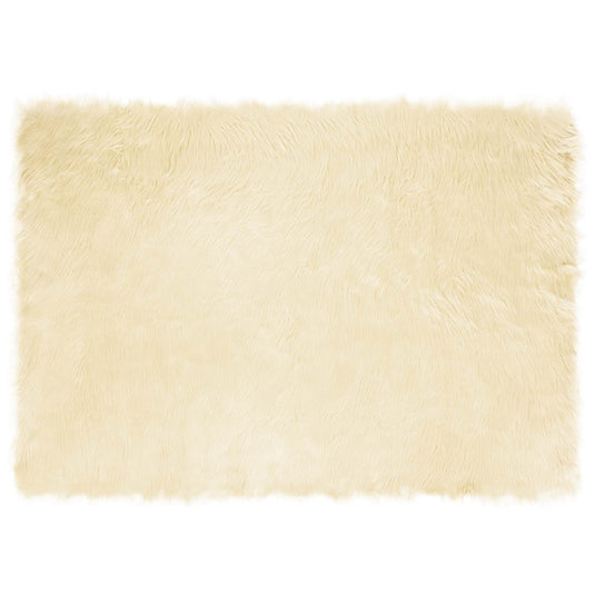 Vidaxl nep schapenvacht tapijt tafalla crème 160 x 230 cm polyester