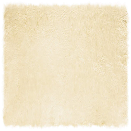 Vidaxl nep schapenvacht tapijt tafalla crème 120 x 120 cm polyester